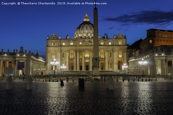 Vatican City Piazza San Pietro night view.  Picture Board by Theocharis Charitonidis