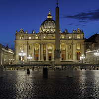 Buy canvas prints of Vatican City Piazza San Pietro night view.  by Theocharis Charitonidis