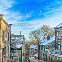 Buy canvas prints of Heptonstall in the snow by Philip Openshaw