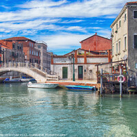 Buy canvas prints of Boats and bridge in guidecca in Venice by Philip Openshaw