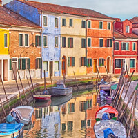 Buy canvas prints of Burano Reflections by Philip Openshaw