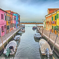 Buy canvas prints of Burano - Canal to the sea by Philip Openshaw