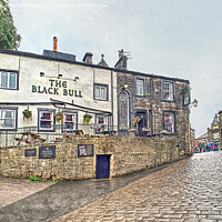 Buy canvas prints of The black bull pub in Howarth West Yorkshire by Philip Openshaw