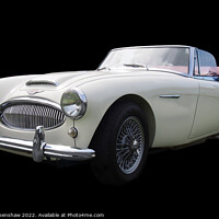Buy canvas prints of White Austin-Healey 3000 Sports Car by Philip Openshaw
