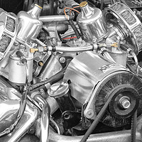 Buy canvas prints of Daimler Sportster engine by Philip Openshaw