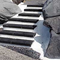Buy canvas prints of black stone steps by Philip Openshaw
