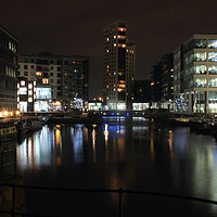 Buy canvas prints of clarence dock in leeds at night  by Philip Openshaw