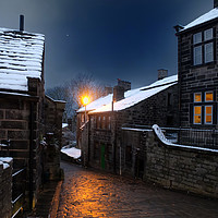 Buy canvas prints of Heptonstall - Winter Night by Philip Openshaw