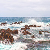 Buy canvas prints of rocks and white waves by Philip Openshaw