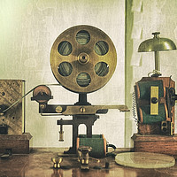 Buy canvas prints of vintage effect old morse code telegraph machine by Philip Openshaw