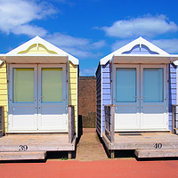 Buy canvas prints of summer beach huts and sunshine by Philip Openshaw