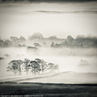 Buy canvas prints of Misty Daybreak, Wharfedale, The Yorkshire dales. by John Potter