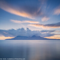 Buy canvas prints of Isle of Rhum Sunset Afterglow by John Potter