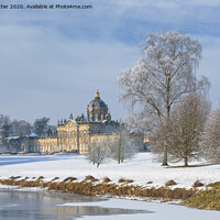 Buy canvas prints of Castle Howard and South Lake in mid-winter. by John Potter