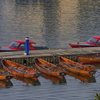 Buy canvas prints of Rent-a-boat on Windermere by Richard West