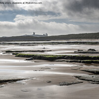 Buy canvas prints of Dunstanburgh castle from Embleton beach by Kevin White