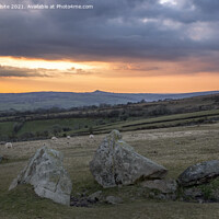 Buy canvas prints of Sunset on the Devon moors by Kevin White