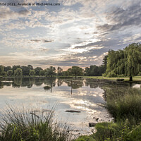 Buy canvas prints of Early morning clouds over Bushy Park ponds by Kevin White