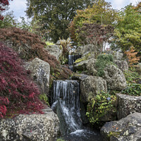 Buy canvas prints of Rockery waterfall by Kevin White