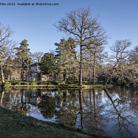 Buy canvas prints of Lake at Claremont gardens in Esher Surrey by Kevin White