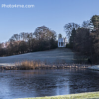 Buy canvas prints of Panorama of winter morning Painshill Park by Kevin White