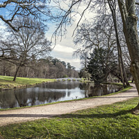 Buy canvas prints of Garden and Lake walk by Kevin White