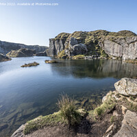 Buy canvas prints of Pure blue sky over Foggintor Quarry by Kevin White