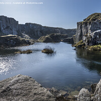 Buy canvas prints of Foggintor quarry on a sunny spring day by Kevin White