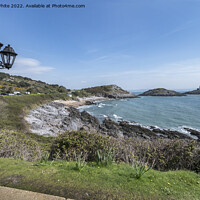 Buy canvas prints of Bracelet Bay view from cafe by Kevin White