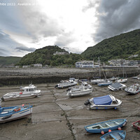Buy canvas prints of Lynmouth harbour tide is out by Kevin White
