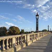 Buy canvas prints of Hampton Court bridge new pavement barriers by Kevin White