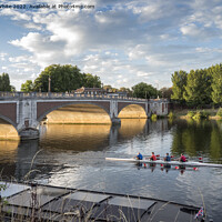 Buy canvas prints of River Thames under Hampton Court bridge by Kevin White