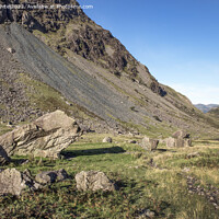 Buy canvas prints of Fallen rocks at Honister pass in Cumbria by Kevin White