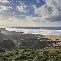 Buy canvas prints of Sandymouth rugged coastline by Kevin White