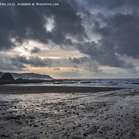 Buy canvas prints of Widemouth Bay on a stormy day by Kevin White