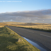 Buy canvas prints of Quiet road on Dartmoor at sunset by Kevin White
