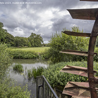 Buy canvas prints of View from watermill at Painshill Gardens Cobham by Kevin White