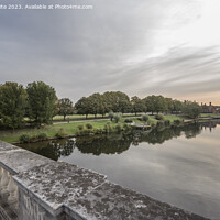 Buy canvas prints of Early morning river Thames view from Hampton Court bridge by Kevin White