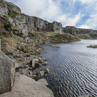 Buy canvas prints of Foggintor quarry in mid Dartmoor by Kevin White