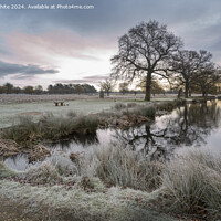 Buy canvas prints of Misty sunrise over frosty pond by Kevin White