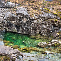 Buy canvas prints of Fairy Pools vivid green water by Kevin White