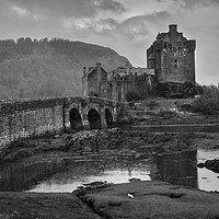Buy canvas prints of Eilean Donan Castle at dusk by Kevin White