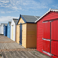 Buy canvas prints of Beach Huts West Haven Hasrtings by Kevin White