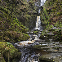 Buy canvas prints of Pistyll Waterfall Wales by Kevin White