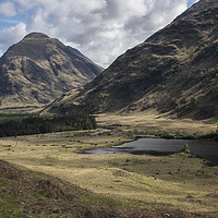 Buy canvas prints of green pastures in Glen Etive by Kevin White