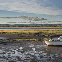 Buy canvas prints of boats grounded by low tide by Kevin White