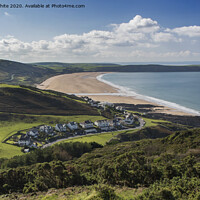 Buy canvas prints of Woolacombe Beach view by Kevin White