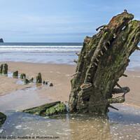 Buy canvas prints of Ship wreck on Rhossili Bay by Kevin White