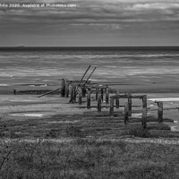 Buy canvas prints of Snettisham beach in black and white by Kevin White