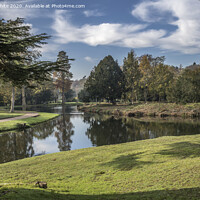 Buy canvas prints of Lake view at Painshill Park by Kevin White